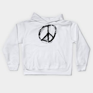 Dark and Gritty Peace Sign Kids Hoodie